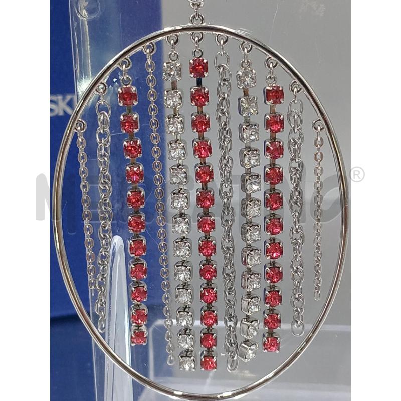 ORECCHINI SWAROVSKI CERCHI CON STRASS SANGUE DI PICCIONE  | Mercatino dell'Usato Moncalieri bengasi 3