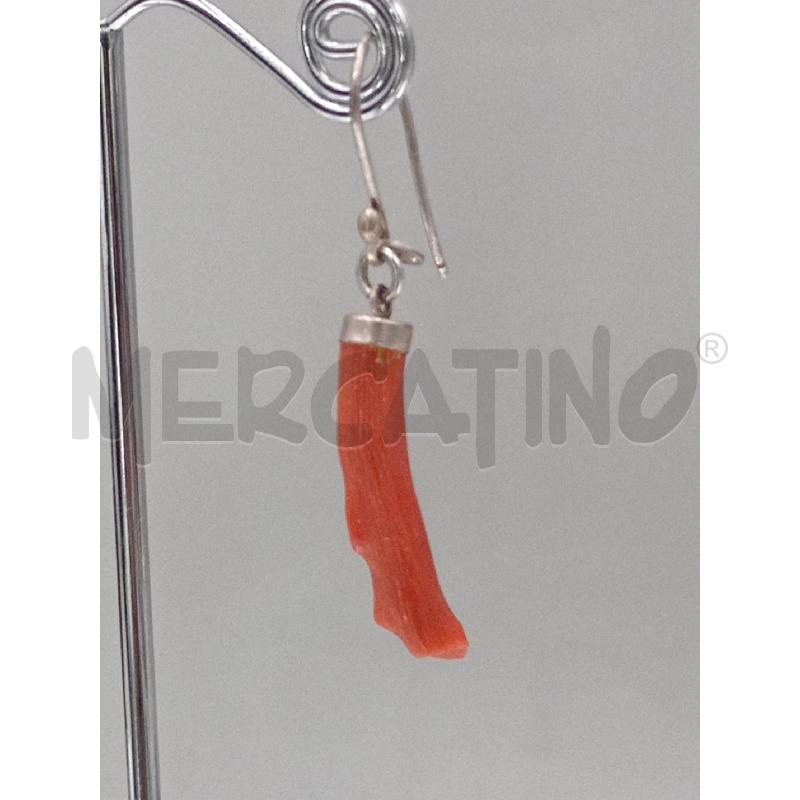 ORECCHINO ARGENTATO PIETRA ROSSA | Mercatino dell'Usato Moncalieri bengasi 1