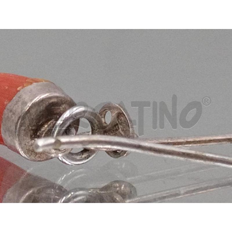 ORECCHINO ARGENTATO PIETRA ROSSA | Mercatino dell'Usato Moncalieri bengasi 3