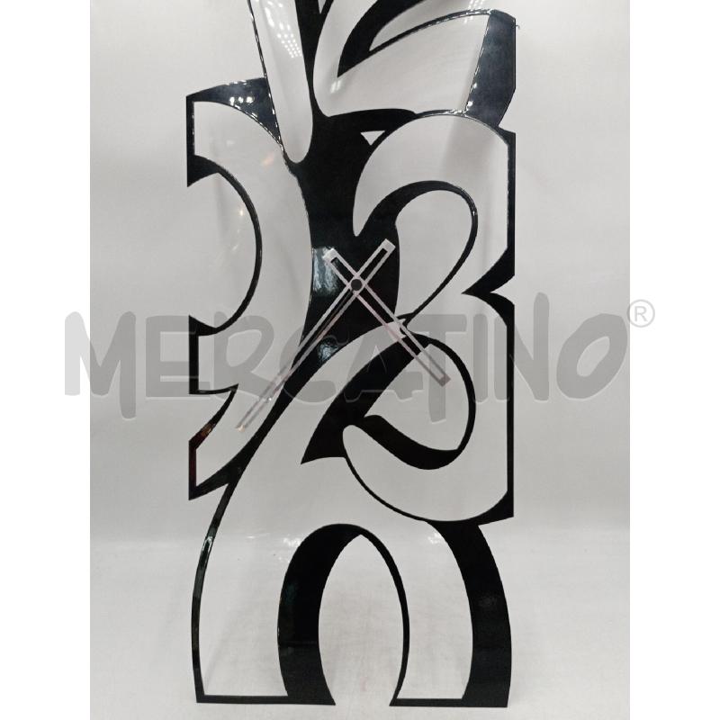 OROLOGIO DA PARETE STILE DESIGN METALLO NERO LUCIDO  | Mercatino dell'Usato Moncalieri bengasi 1