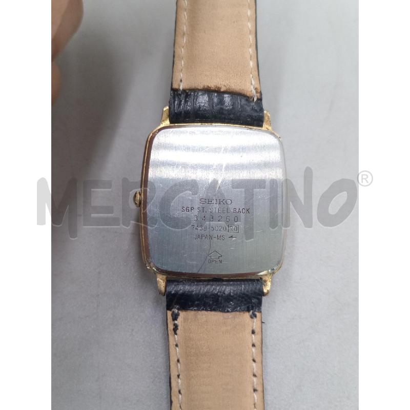 OROLOGIO DA POLSO SEICO CASSA QUADRATA DORATO CINTURINO NERO  | Mercatino dell'Usato Moncalieri bengasi 2
