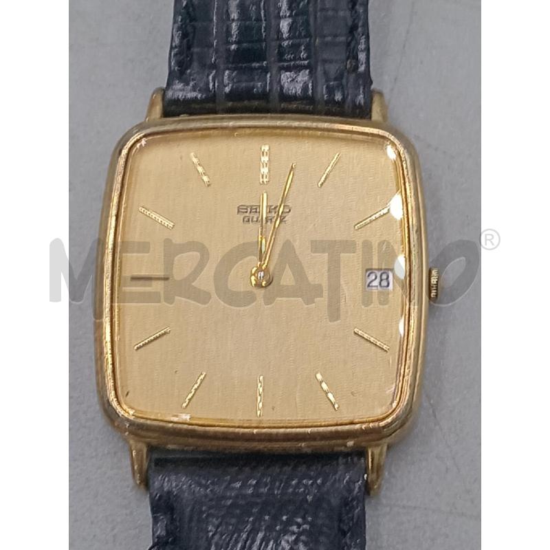 OROLOGIO DA POLSO SEICO CASSA QUADRATA DORATO CINTURINO NERO  | Mercatino dell'Usato Moncalieri bengasi 5
