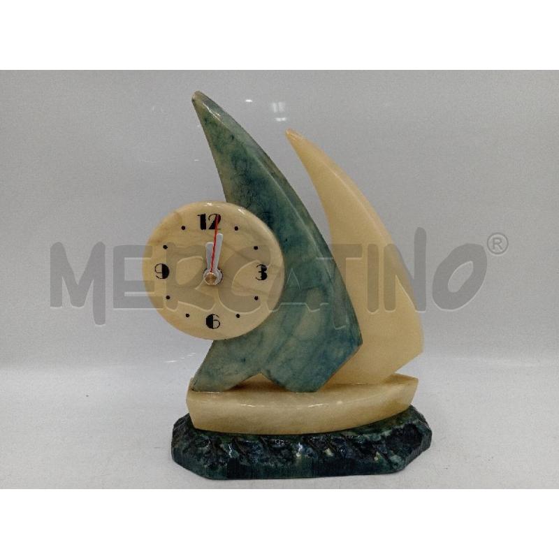 OROLOGIO DA TAVOLO ALABASTRO FORMA VELA MECCANISMO BATTERIA QUARZO  | Mercatino dell'Usato Moncalieri bengasi 1