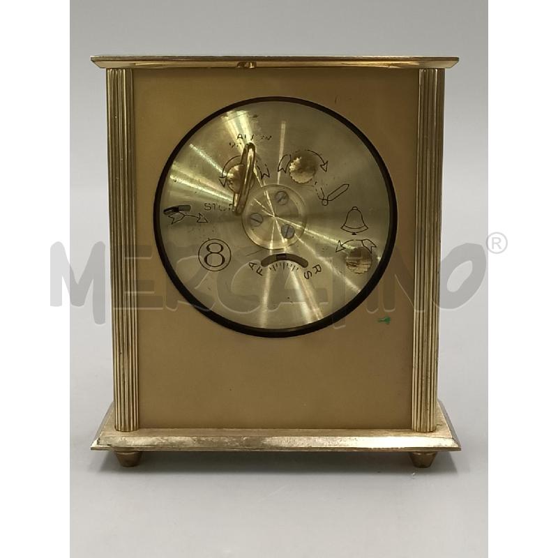 OROLOGIO DA TAVOLO BENOS MECCANISMO 8 GIORNI DORATO A CARICA MANUALE  | Mercatino dell'Usato Moncalieri bengasi 3