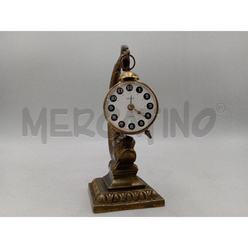 OROLOGIO PICCOLO CARICA MANUALE VEGLIA C/SUPPORTO METALLO BRONZETTO FORMA PESCE  | Mercatino dell'Usato Moncalieri bengasi 1