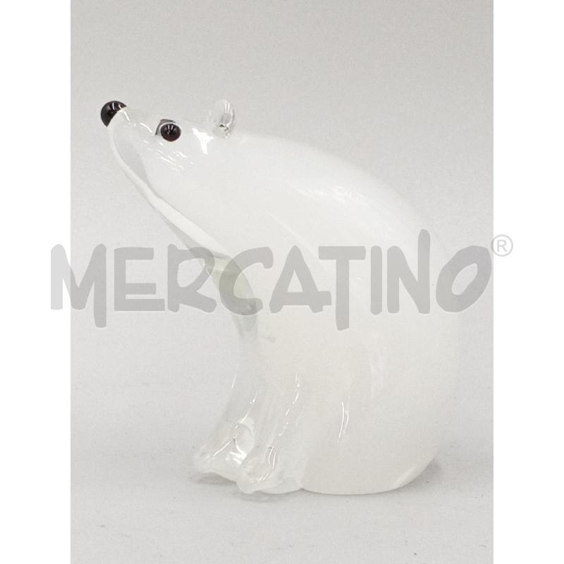ORSI POLARI BIANCHI VETRO MURANO 2 PZ | Mercatino dell'Usato Moncalieri bengasi 2