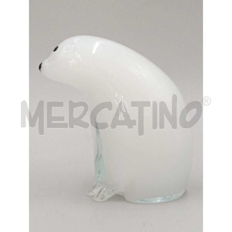 ORSI POLARI BIANCHI VETRO MURANO 2 PZ | Mercatino dell'Usato Moncalieri bengasi 3