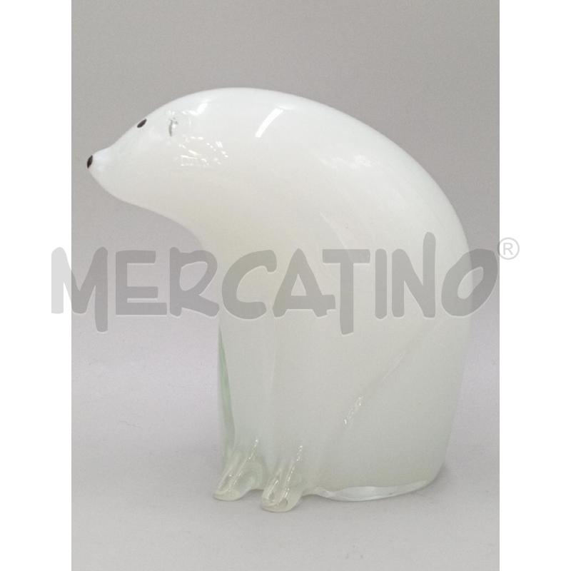 ORSO POLARE BIANCO GRANDE VETRO MURANO | Mercatino dell'Usato Moncalieri bengasi 2