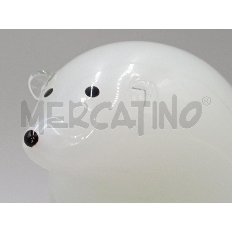 ORSO POLARE BIANCO GRANDE VETRO MURANO | Mercatino dell'Usato Moncalieri bengasi 3