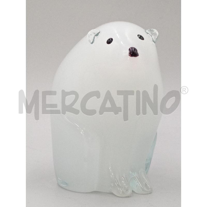 ORSO POLARE BIANCO VETRO MURANO MEDIO | Mercatino dell'Usato Moncalieri bengasi 1