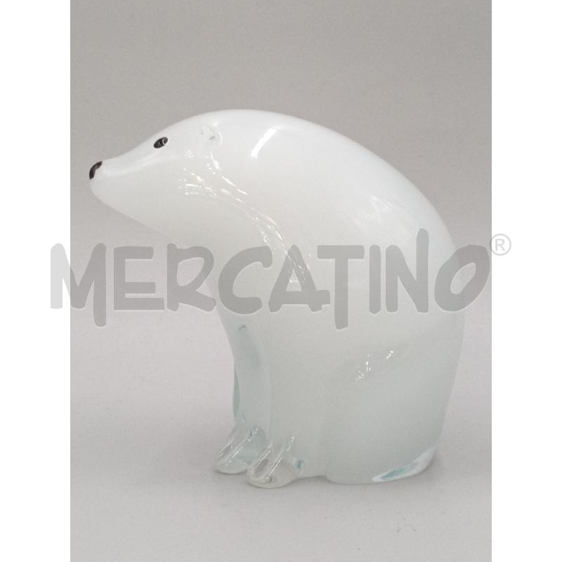 ORSO POLARE BIANCO VETRO MURANO MEDIO | Mercatino dell'Usato Moncalieri bengasi 2