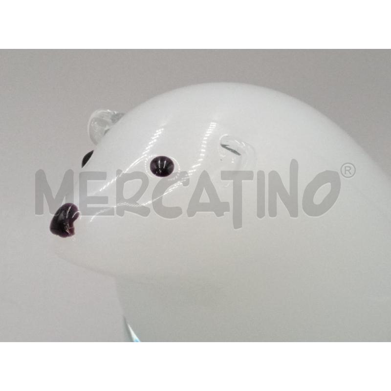 ORSO POLARE BIANCO VETRO MURANO MEDIO | Mercatino dell'Usato Moncalieri bengasi 3