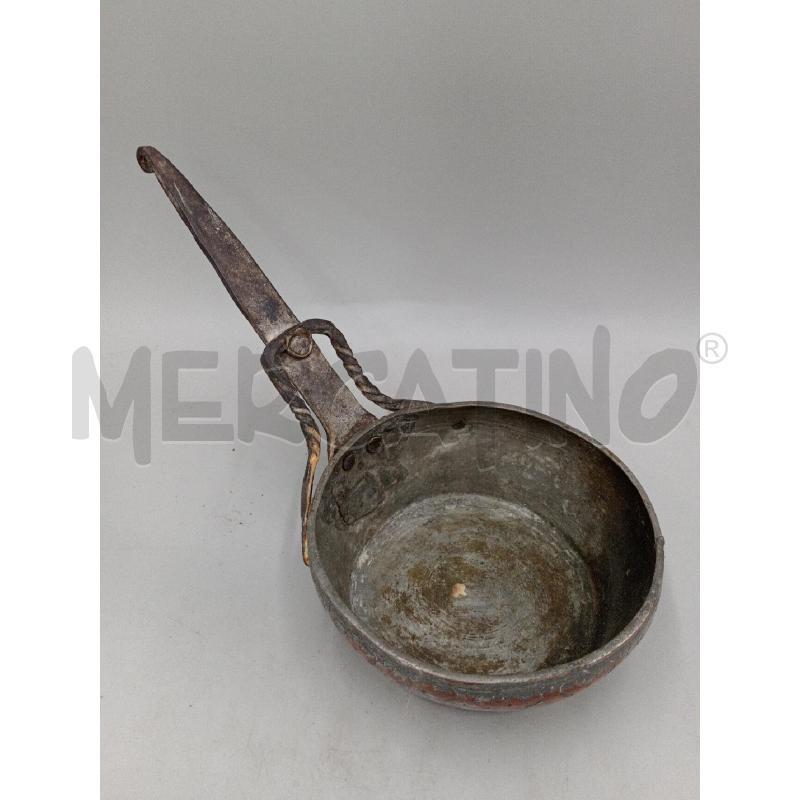 PADELLA VECCHIA RAME MANICO FERRO FORGIATO | Mercatino dell'Usato Moncalieri bengasi 1