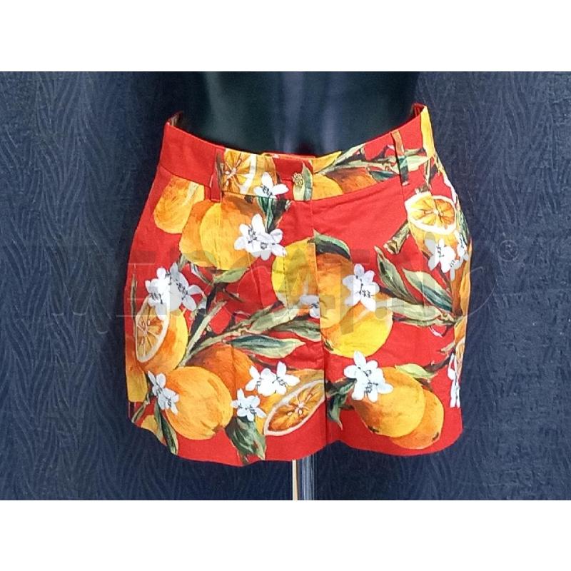 PANTALONCINO DONNA DOLCE & GABBANA SICILIA ROSSO CON ARANCE | Mercatino dell'Usato Moncalieri bengasi 1