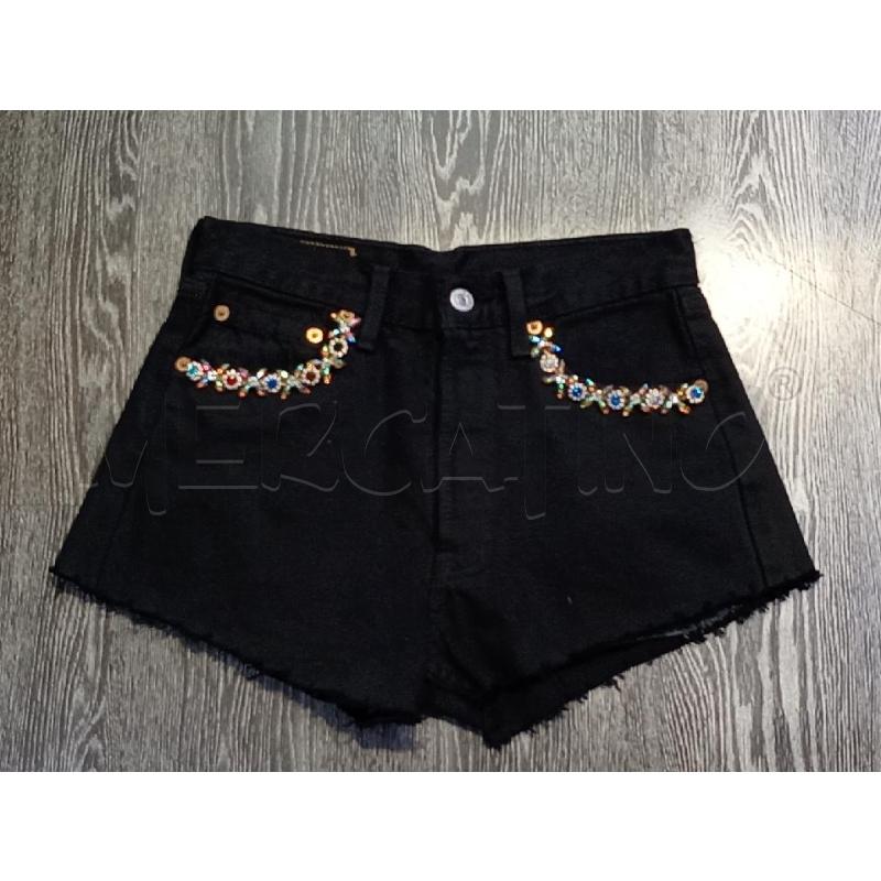 PANTALONCINO DONNA KOSE ROSE NERO CON STRASS | Mercatino dell'Usato Moncalieri bengasi 1