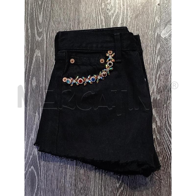PANTALONCINO DONNA KOSE ROSE NERO CON STRASS | Mercatino dell'Usato Moncalieri bengasi 3
