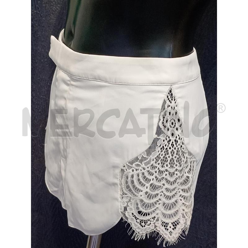 PANTALONCINO DONNA MICHAEL COSTELLO BIANCO CON INSERTO PIZZO LATERALE | Mercatino dell'Usato Moncalieri bengasi 3
