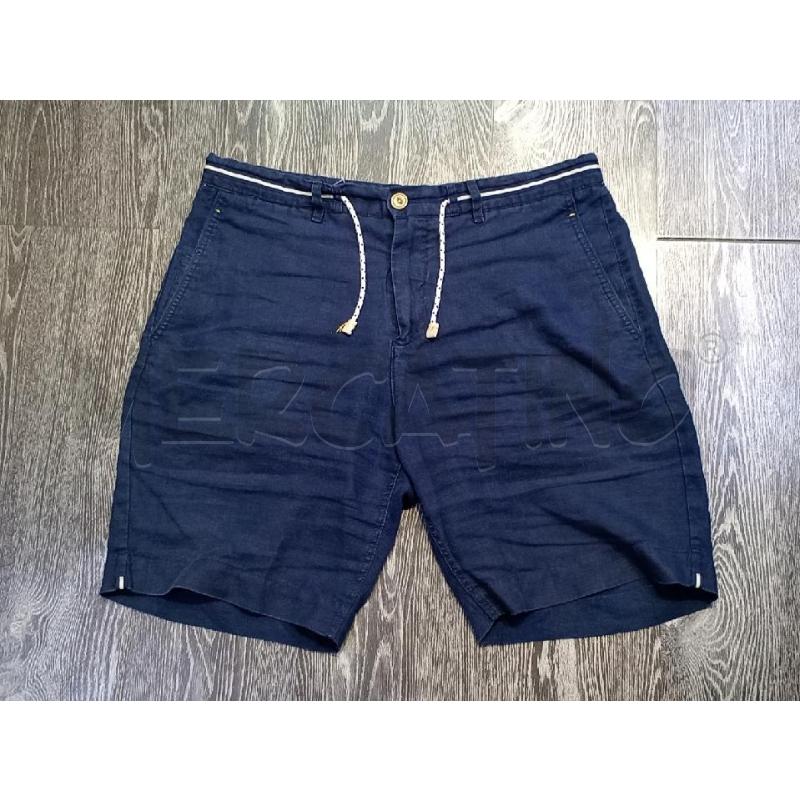 PANTALONCINO UOMO ZARA MAN LINO BLU CON LACCIO VITA | Mercatino dell'Usato Moncalieri bengasi 1