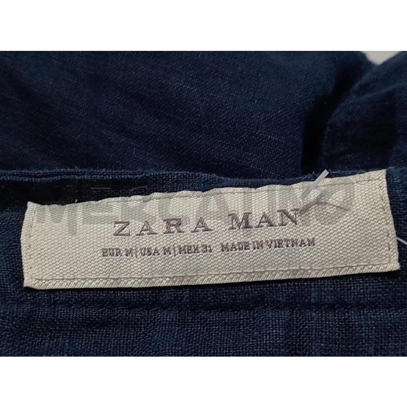 PANTALONCINO UOMO ZARA MAN LINO BLU CON LACCIO VITA | Mercatino dell'Usato Moncalieri bengasi 4
