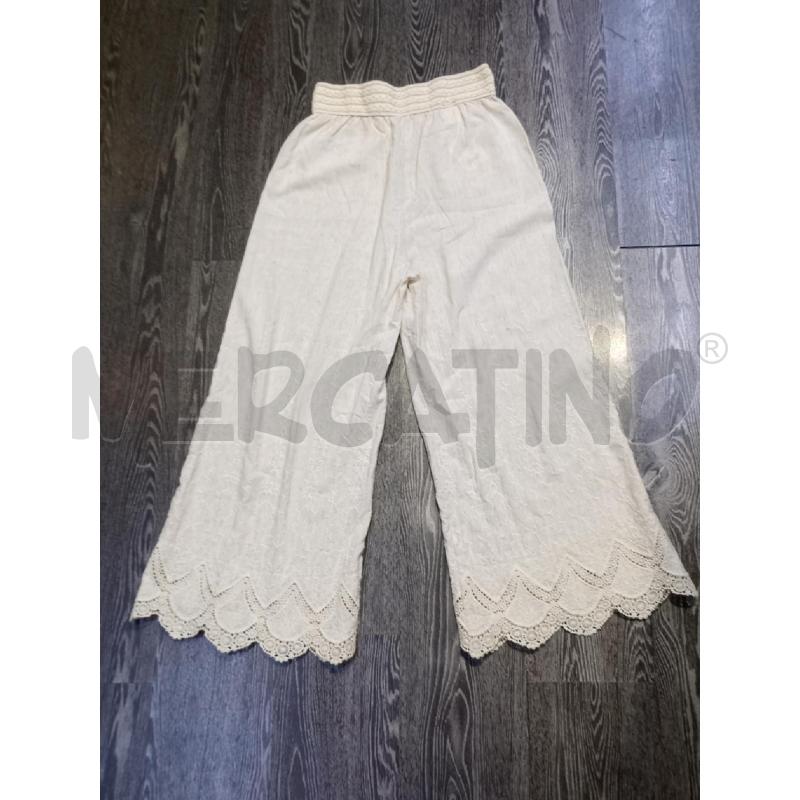 PANTALONE DONNA BEIGE LARGO CON RICAMO FONDO | Mercatino dell'Usato Moncalieri bengasi 2