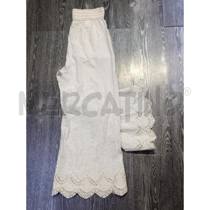 PANTALONE DONNA BEIGE LARGO CON RICAMO FONDO | Mercatino dell'Usato Moncalieri bengasi 4