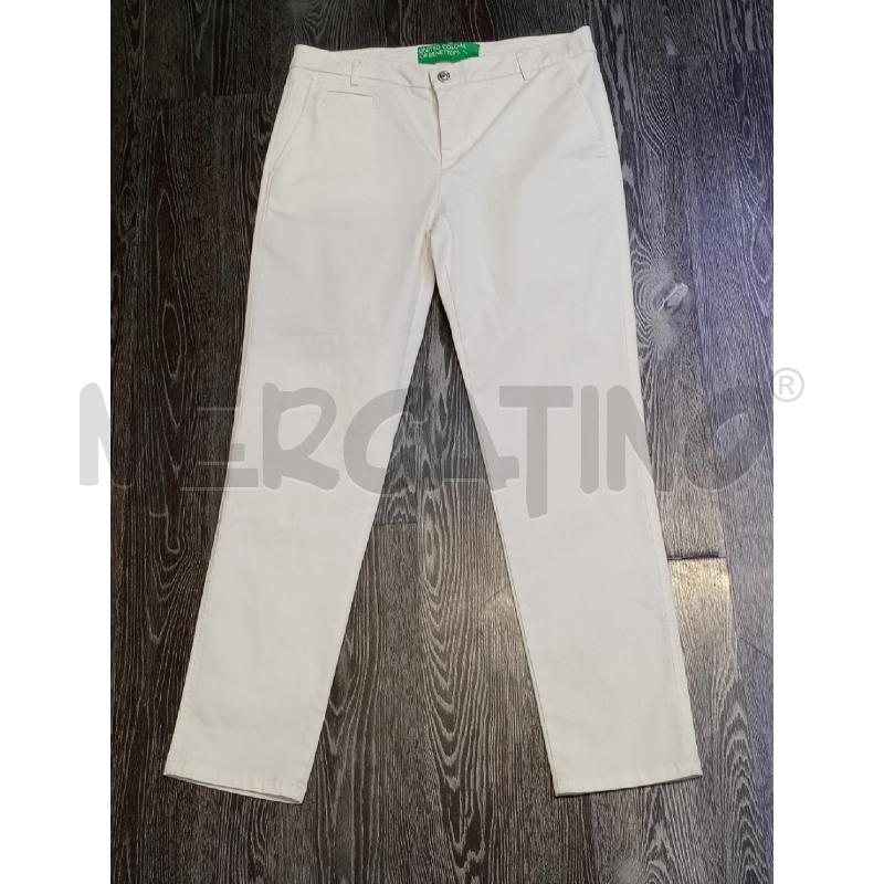 PANTALONE DONNA BENETTON BIANCO TASCA CHINO | Mercatino dell'Usato Moncalieri bengasi 1