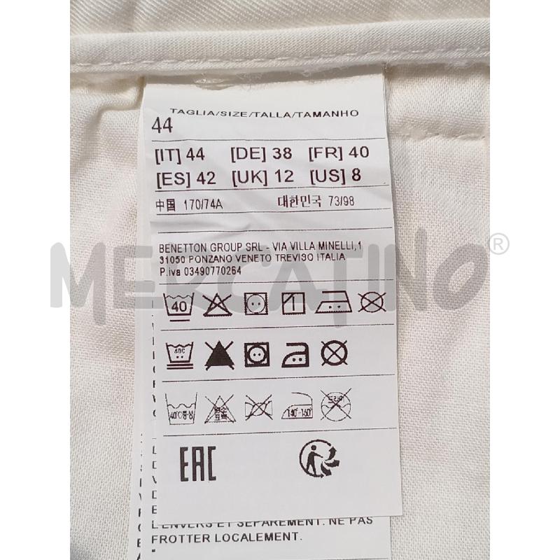 PANTALONE DONNA BENETTON BIANCO TASCA CHINO | Mercatino dell'Usato Moncalieri bengasi 5