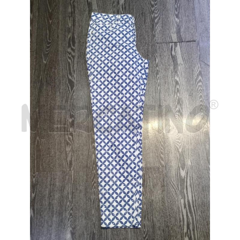 PANTALONE DONNA CHIARA DALBA FANTASIA BIANCA E AZZURRA  | Mercatino dell'Usato Moncalieri bengasi 3