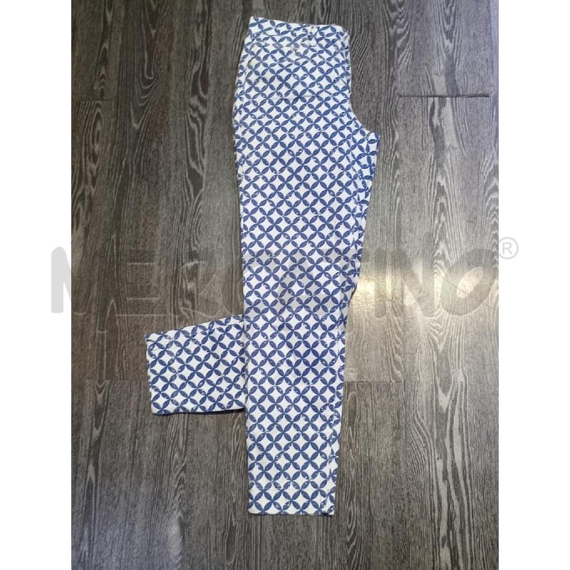 PANTALONE DONNA CHIARA DALBA FANTASIA BIANCA E AZZURRA  | Mercatino dell'Usato Moncalieri bengasi 4