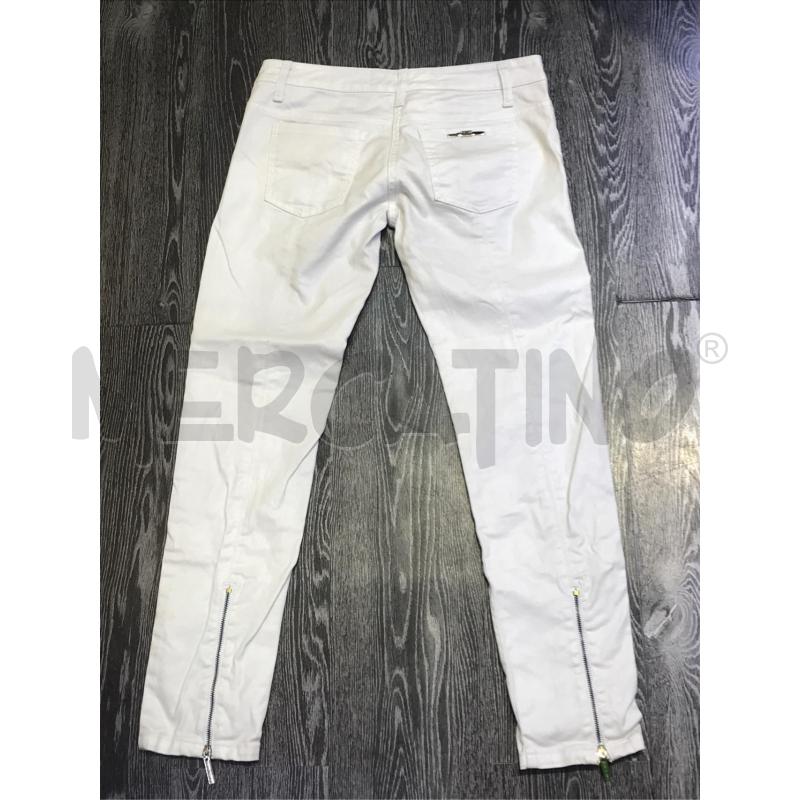 PANTALONE DONNA ELISABETTA FRANCHI BIANCO EFFETTO LUCIDO | Mercatino dell'Usato Moncalieri bengasi 2