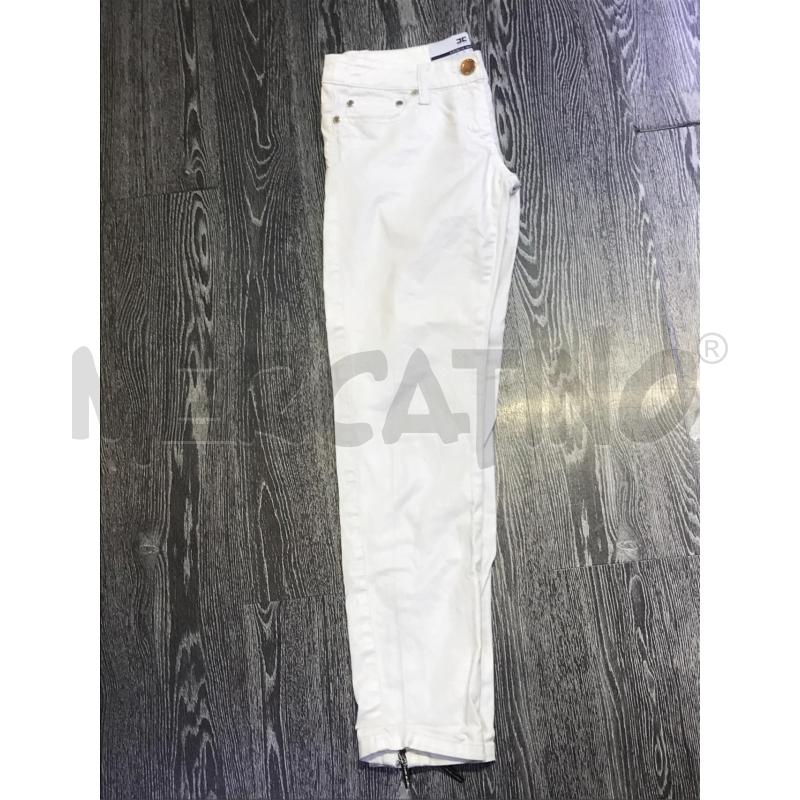 PANTALONE DONNA ELISABETTA FRANCHI BIANCO EFFETTO LUCIDO | Mercatino dell'Usato Moncalieri bengasi 3