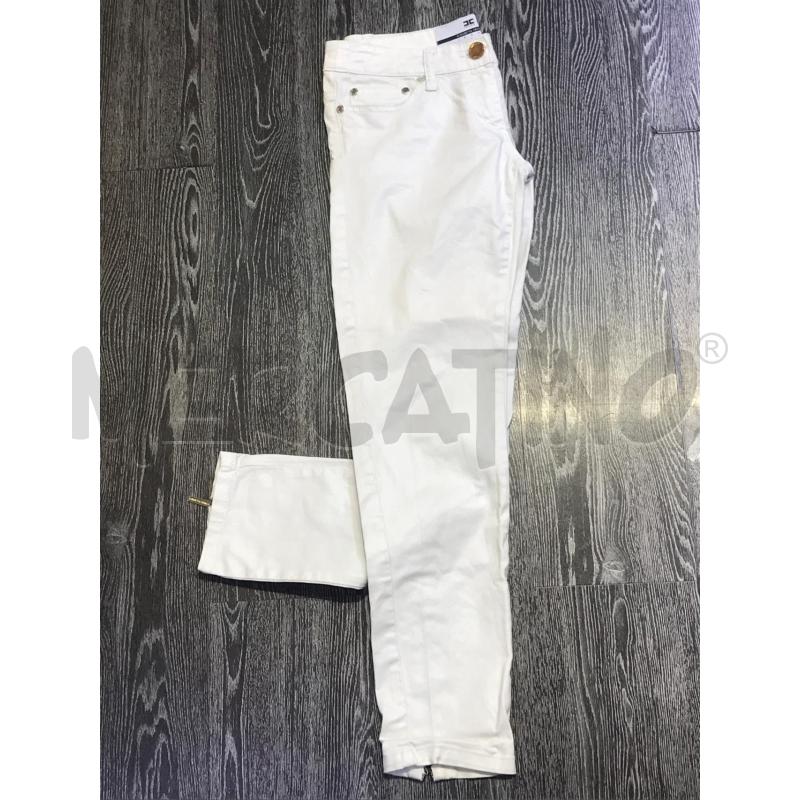 PANTALONE DONNA ELISABETTA FRANCHI BIANCO EFFETTO LUCIDO | Mercatino dell'Usato Moncalieri bengasi 4