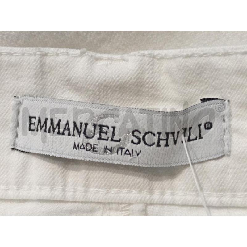 PANTALONE DONNA EMANUEL SCHVILI BAINCO CON FIORI AZZURRI | Mercatino dell'Usato Moncalieri bengasi 5