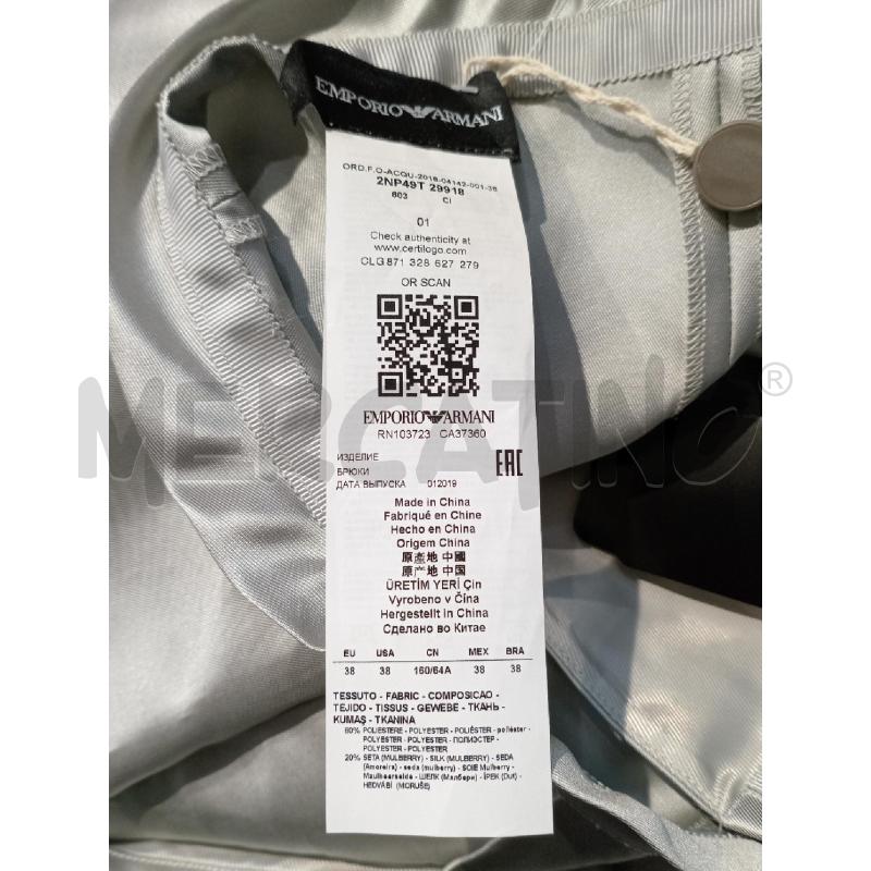 PANTALONE DONNA EMPORIO ARMANI GHIACCIO  | Mercatino dell'Usato Moncalieri bengasi 5
