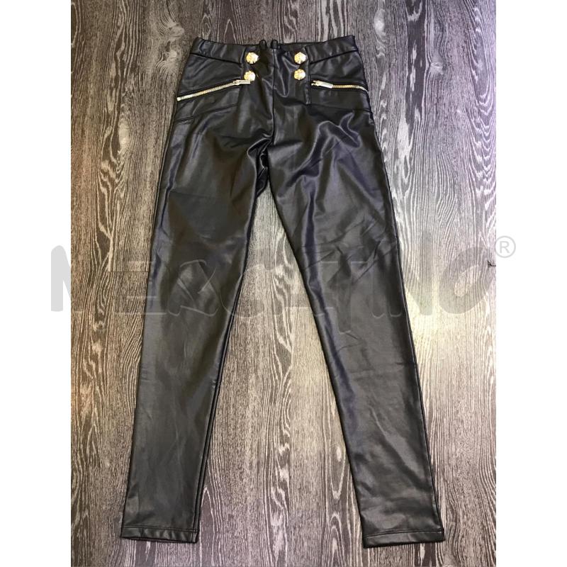 PANTALONE DONNA GAELLE NERO ECOPELLE BOTTONI DORATI | Mercatino dell'Usato Moncalieri bengasi 1