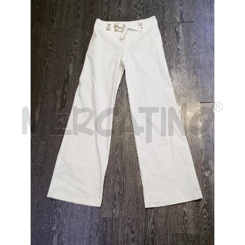 PANTALONE DONNA GUCCI BIANCO A PAZZO CON DETTAGLI ARGENTATI IN VITA   | Mercatino dell'Usato Moncalieri bengasi 1