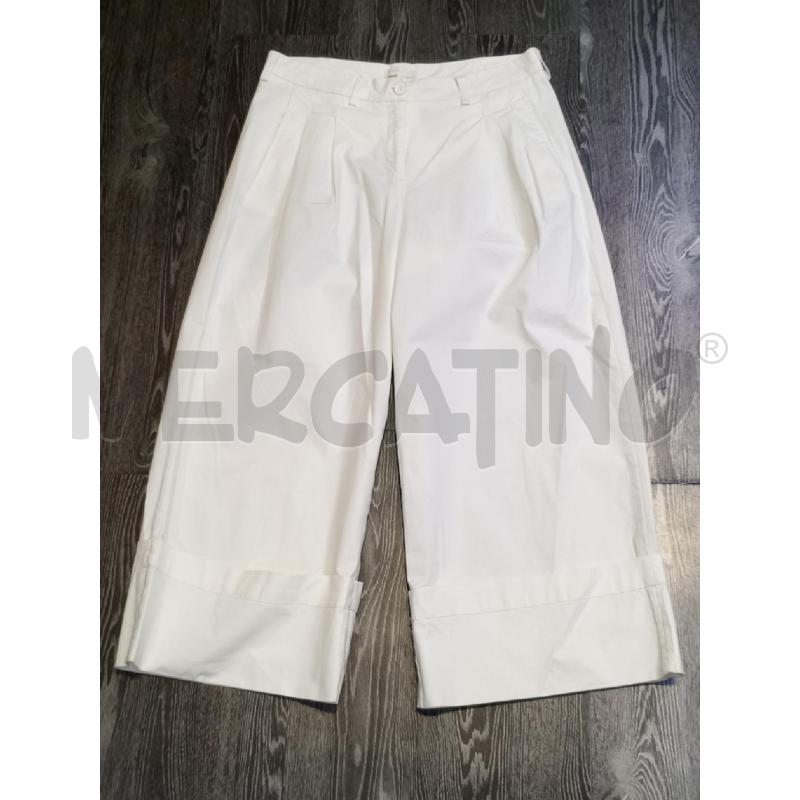PANTALONE DONNA INTROPIA BIANCO LARGO CON RISVOLTO | Mercatino dell'Usato Moncalieri bengasi 1
