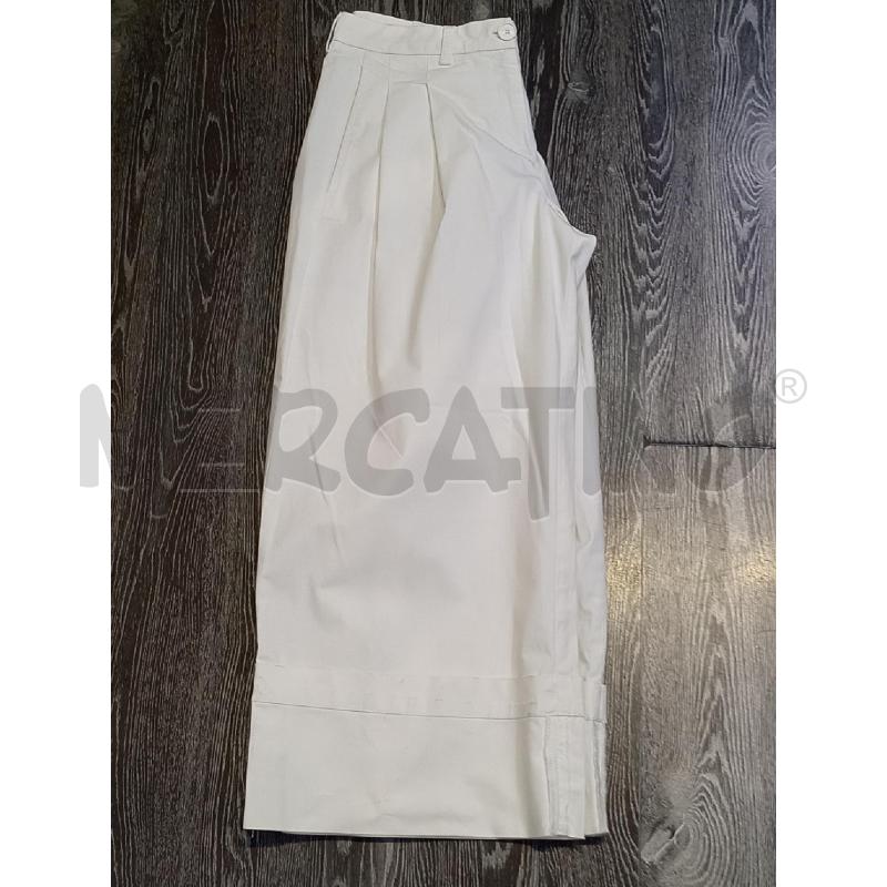 PANTALONE DONNA INTROPIA BIANCO LARGO CON RISVOLTO | Mercatino dell'Usato Moncalieri bengasi 3