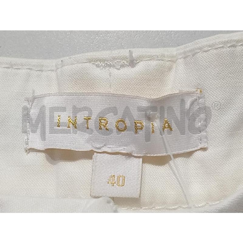 PANTALONE DONNA INTROPIA BIANCO LARGO CON RISVOLTO | Mercatino dell'Usato Moncalieri bengasi 5