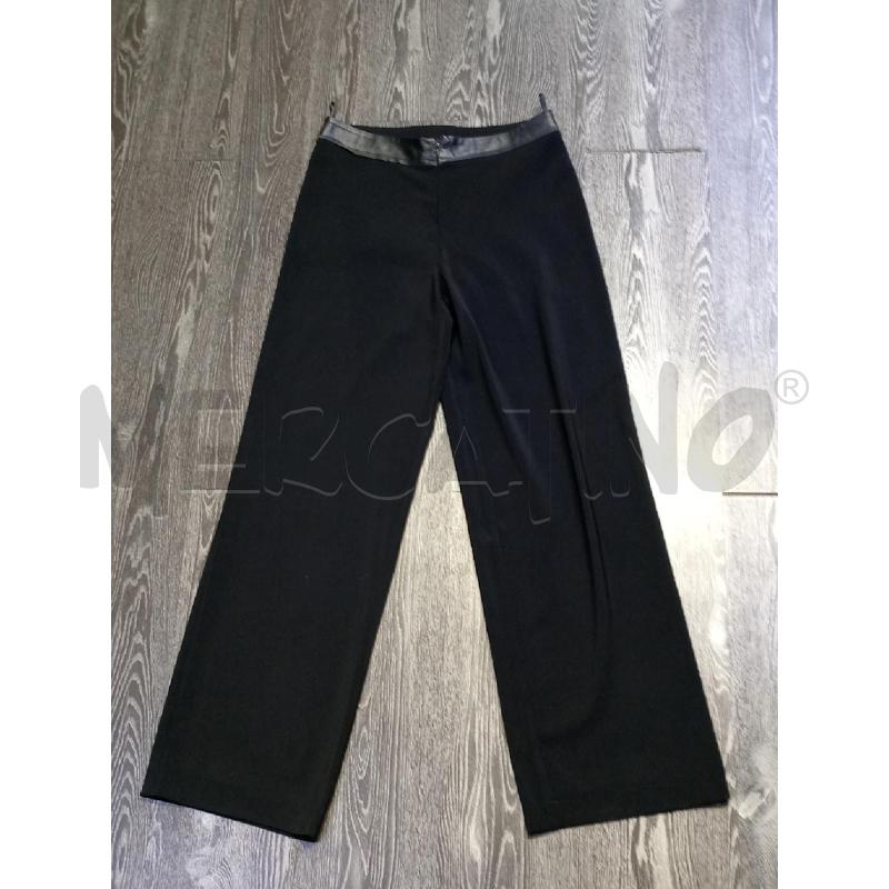PANTALONE DONNA LIVIANA CONTI NERO CON BORDO PELLE | Mercatino dell'Usato Moncalieri bengasi 1