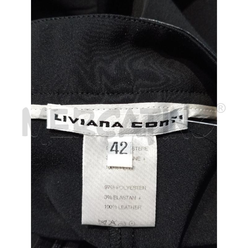 PANTALONE DONNA LIVIANA CONTI NERO CON BORDO PELLE | Mercatino dell'Usato Moncalieri bengasi 5