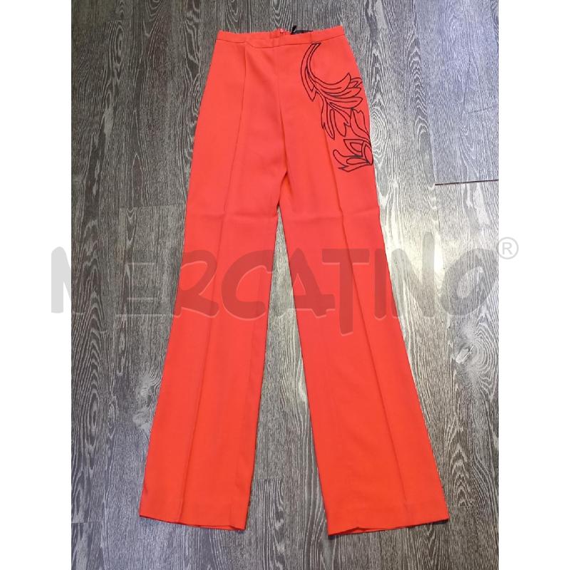 PANTALONE DONNA MARIA GRAZIA SEVERI ROSSO CON FIORE NERO | Mercatino dell'Usato Moncalieri bengasi 1