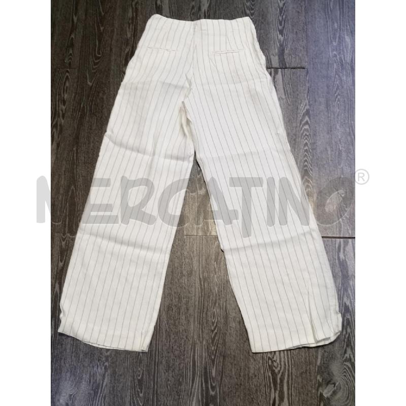 PANTALONE DONNA MASSIMO DUTTI BIANCO RIGHE LINO LARGO | Mercatino dell'Usato Moncalieri bengasi 2