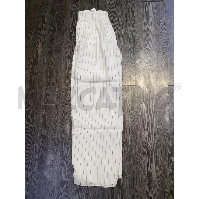 PANTALONE DONNA MASSIMO DUTTI BIANCO RIGHE LINO LARGO | Mercatino dell'Usato Moncalieri bengasi 3