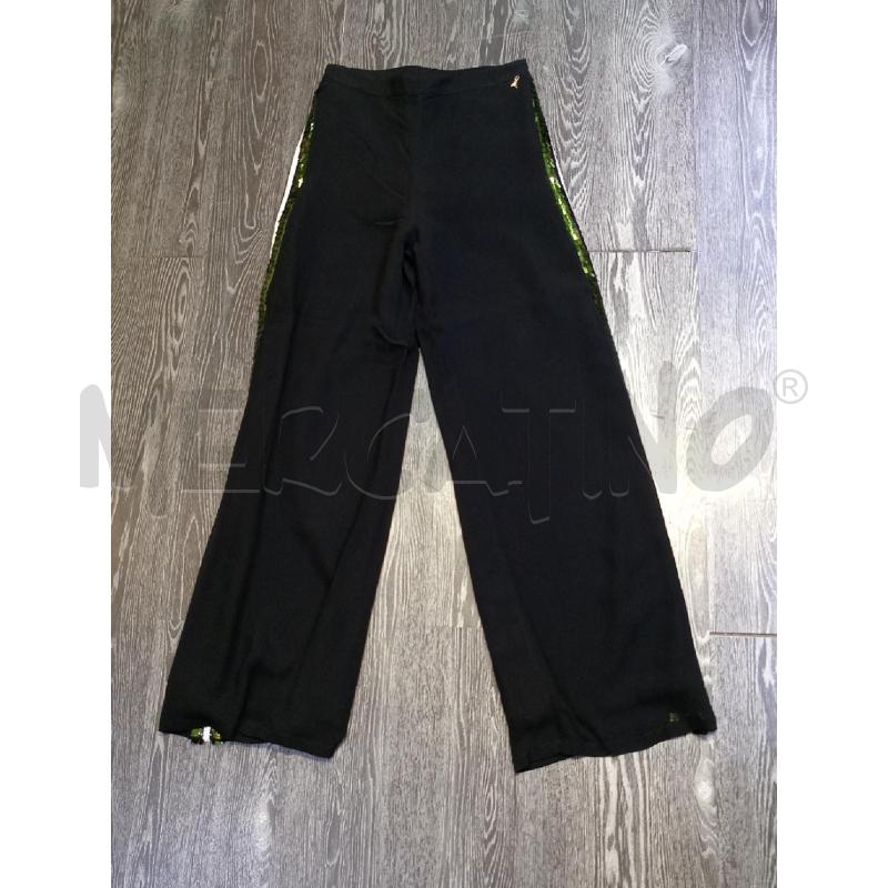 PANTALONE DONNA PATRIZIA PEPE N ERO CON PAILLETES VERDI BIANCHE LATERALI | Mercatino dell'Usato Moncalieri bengasi 1