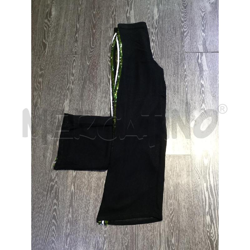 PANTALONE DONNA PATRIZIA PEPE N ERO CON PAILLETES VERDI BIANCHE LATERALI | Mercatino dell'Usato Moncalieri bengasi 3