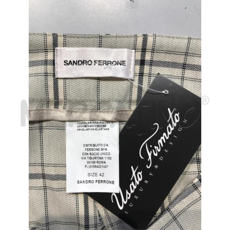 PANTALONE DONNA SANDRO FERRONE BEIGE QUADRI | Mercatino dell'Usato Moncalieri bengasi 4