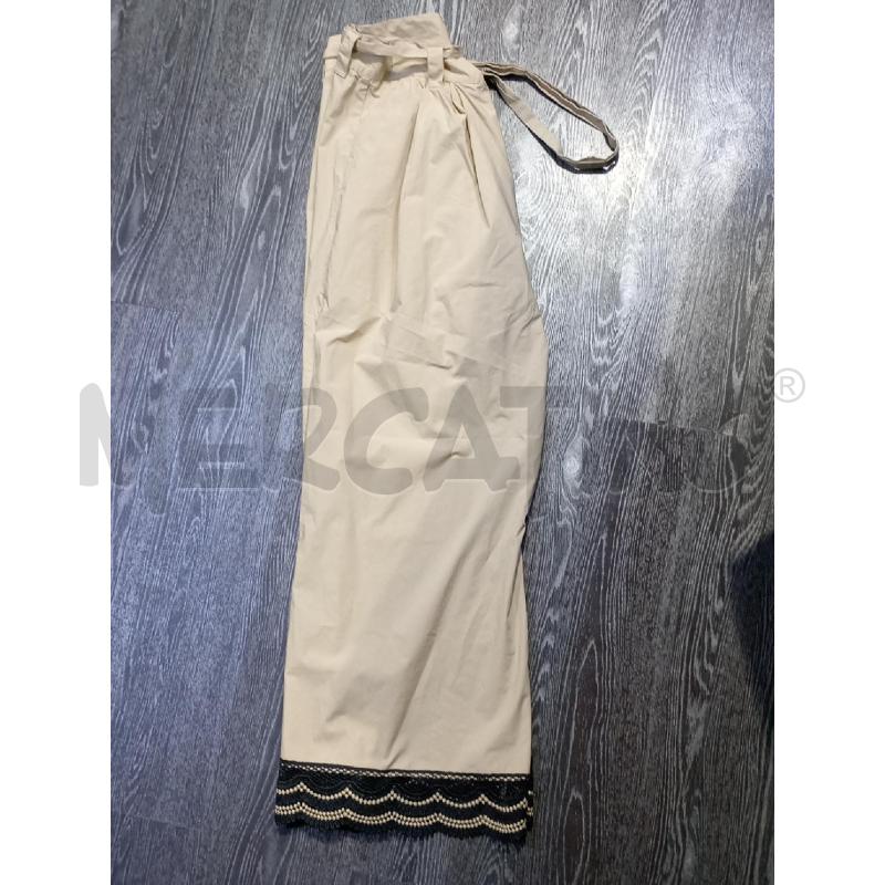 PANTALONE DONNA TWINSET BEIGE FONDO GAMBA MERLETTO NERO  | Mercatino dell'Usato Moncalieri bengasi 3