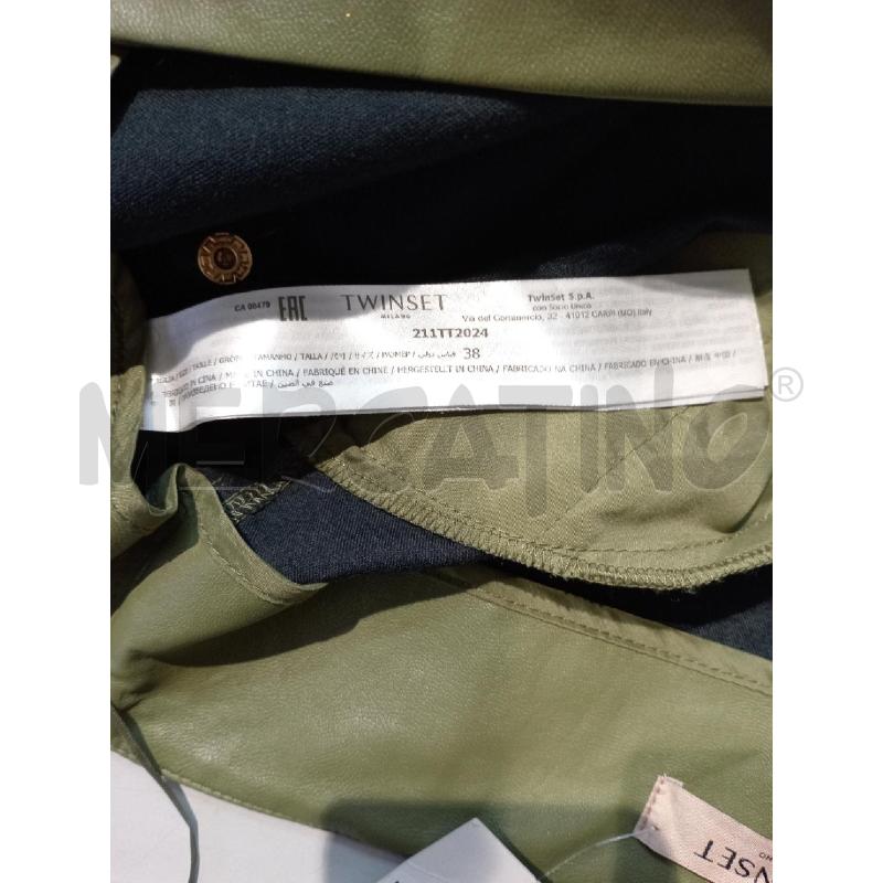 PANTALONE DONNA TWIN SET ECOPELLE VERDE VITA ALTA | Mercatino dell'Usato Moncalieri bengasi 4