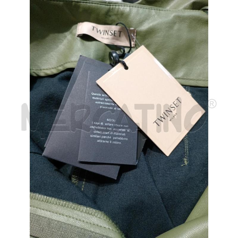 PANTALONE DONNA TWIN SET ECOPELLE VERDE VITA ALTA | Mercatino dell'Usato Moncalieri bengasi 5